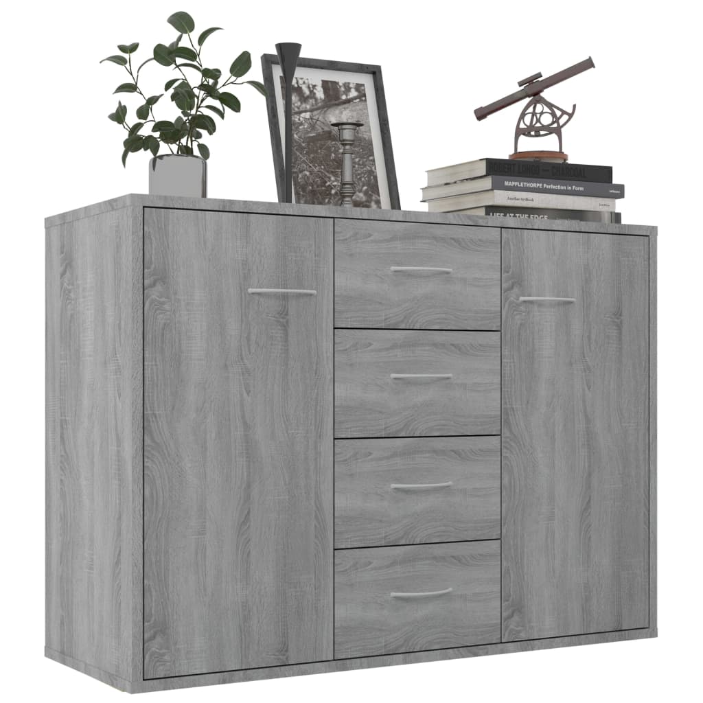 Credenza Grigio Sonoma 88x30x65 cm in Legno Multistrato