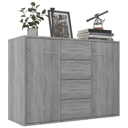 Credenza Grigio Sonoma 88x30x65 cm in Legno Multistrato