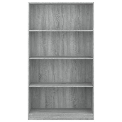 Libreria 4 Ripiani Grigio Sonoma 80x24x142 cm Legno Multistrato
