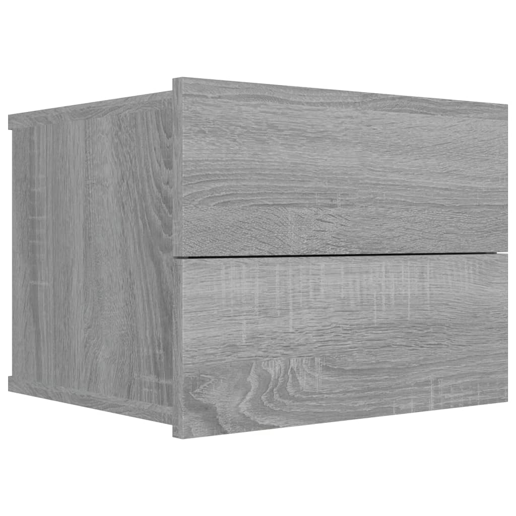 Comodini Grigio Sonoma 2 pz 40x30x30 cm in Legno Multistrato