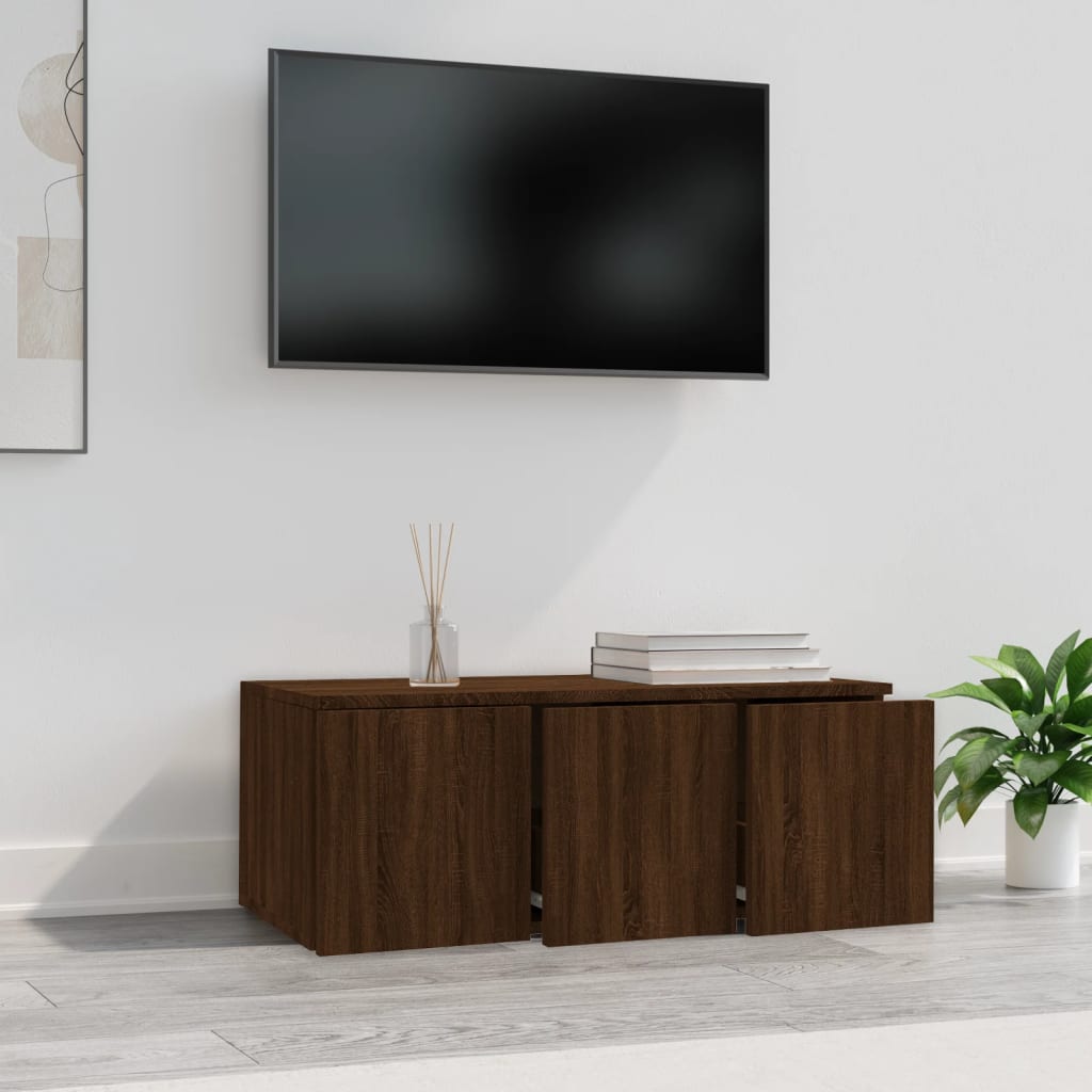 Mobile Porta TV Rovere Marrone 80x34x30 cm in Legno Multistrato