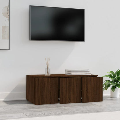 Mobile Porta TV Rovere Marrone 80x34x30 cm in Legno Multistrato