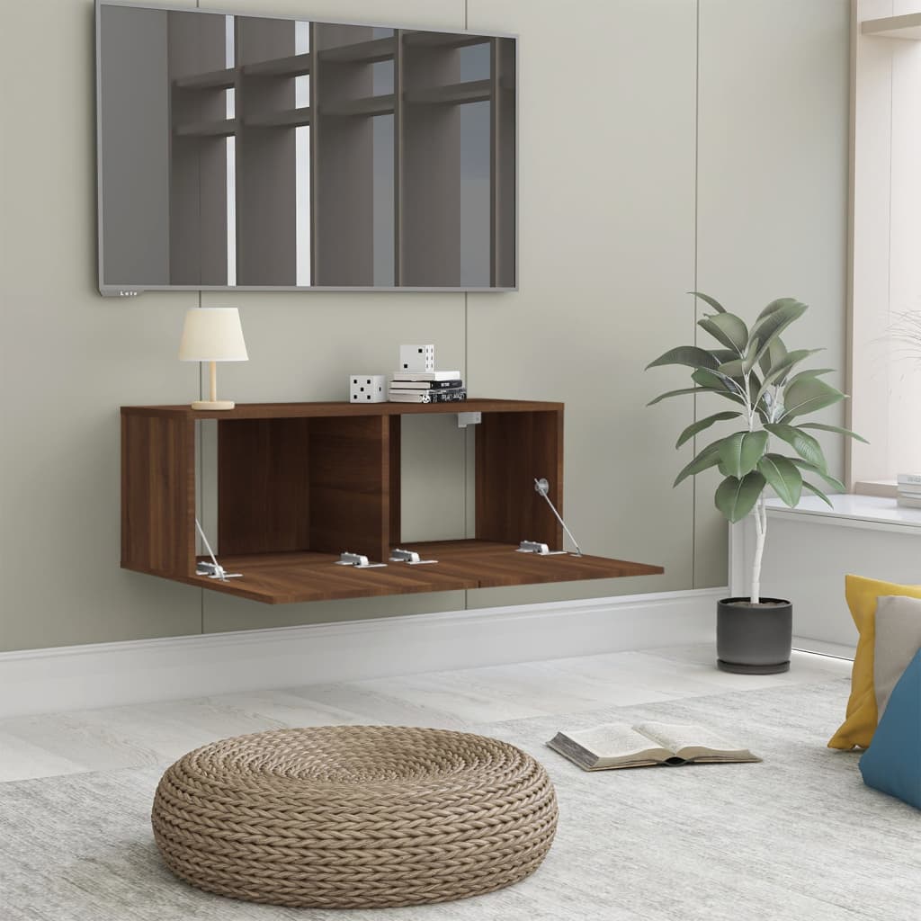 Mobile TV Rovere Marrone 80x30x30 cm Legno Multistrato