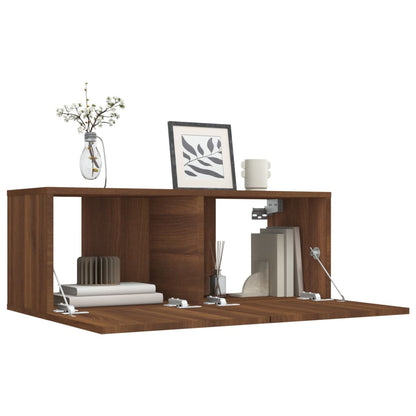 Mobile TV Rovere Marrone 80x30x30 cm Legno Multistrato