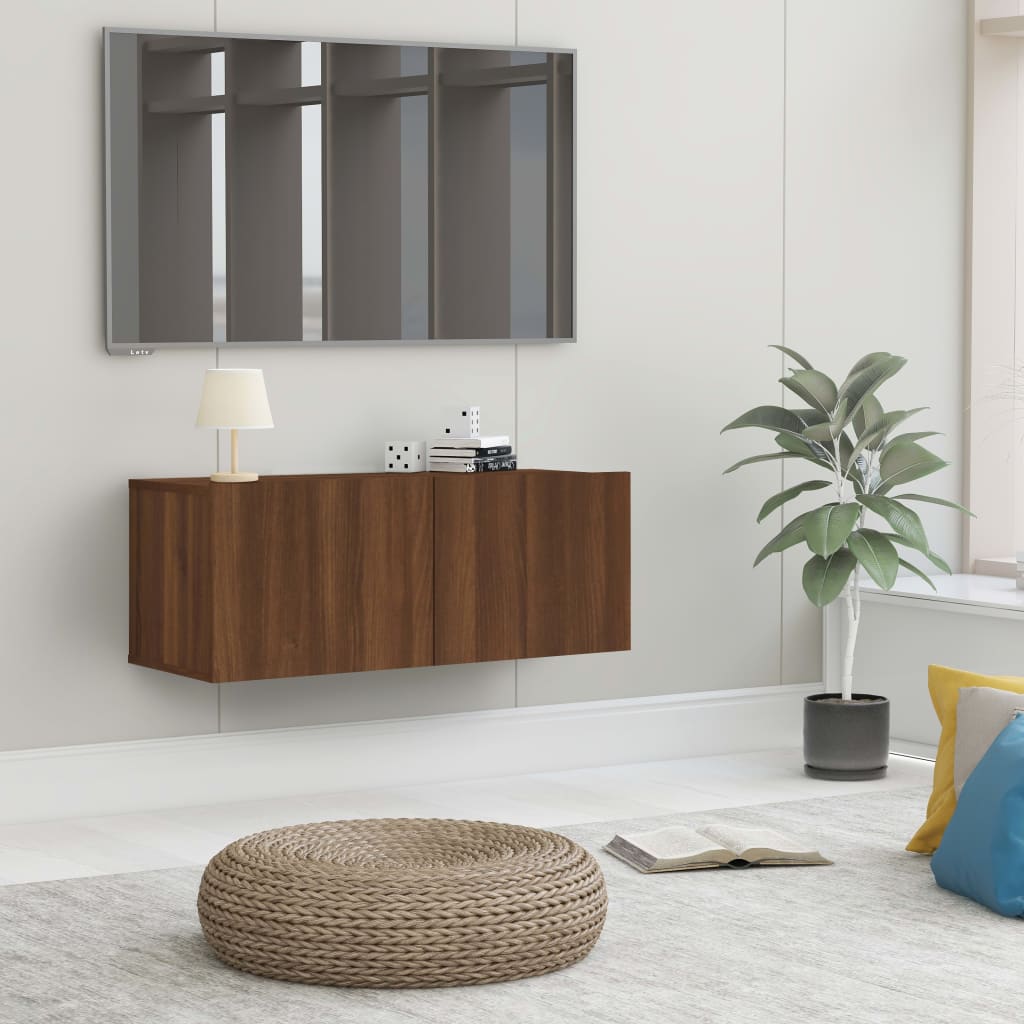 Mobile TV Rovere Marrone 80x30x30 cm Legno Multistrato