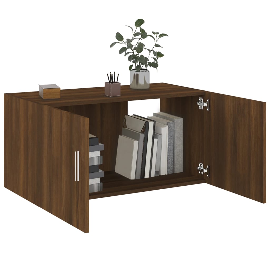 Armadietto da Muro Rovere Marrone 80x39x40cm Legno Multistrato