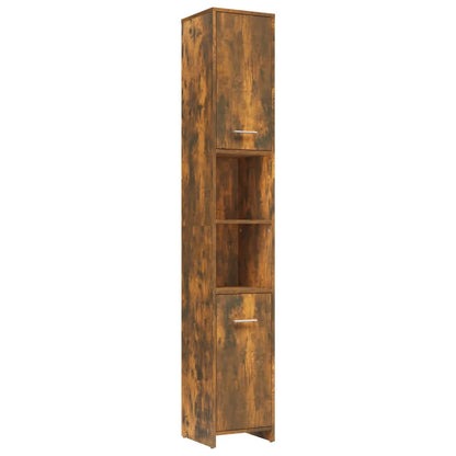 Armadietto Bagno Rovere Fumo 30x30x183,5cm Legno tecnico