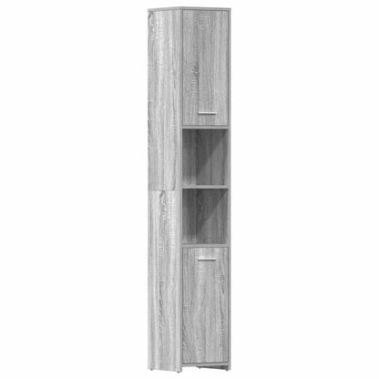 Armadietto Bagno Grigio Sonoma 30x30x183,5 cm Legno tecnico
