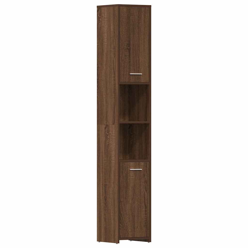 Armadietto Bagno Rovere Marrone 30x30x183,5cm Legno tecnico