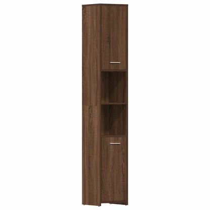 Armadietto Bagno Rovere Marrone 30x30x183,5cm Legno tecnico