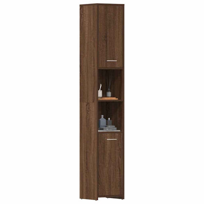 Armadietto Bagno Rovere Marrone 30x30x183,5cm Legno tecnico