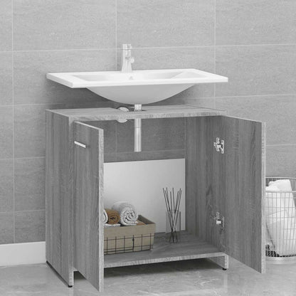 Armadietto Bagno Grigio Sonoma 60x33x60 cm in Legno Multistrato