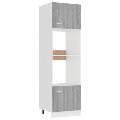 Armadio Microonde Grigio Sonoma 60x57x207 cm Legno Multistrato