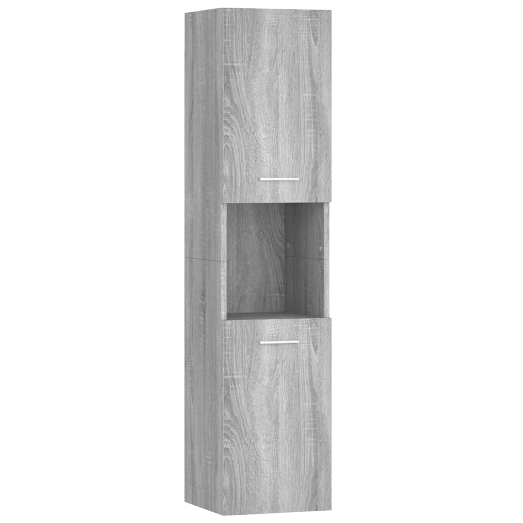 Armadietto Bagno Grigio Sonoma 30x30x130cm in Legno Multistrato