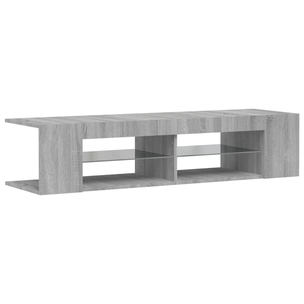 Mobile Porta TV con Luci LED Grigio Sonoma 135x39x30 cm