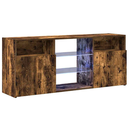 Mobile Porta TV con Luci LED Rovere Fumo 120x30x50 cm