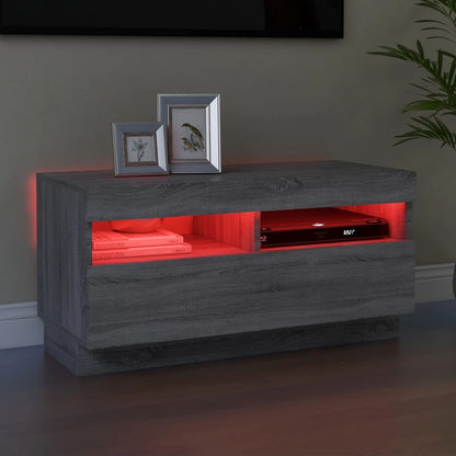 Mobile Porta TV con Luci LED Grigio Sonoma 80x35x40 cm