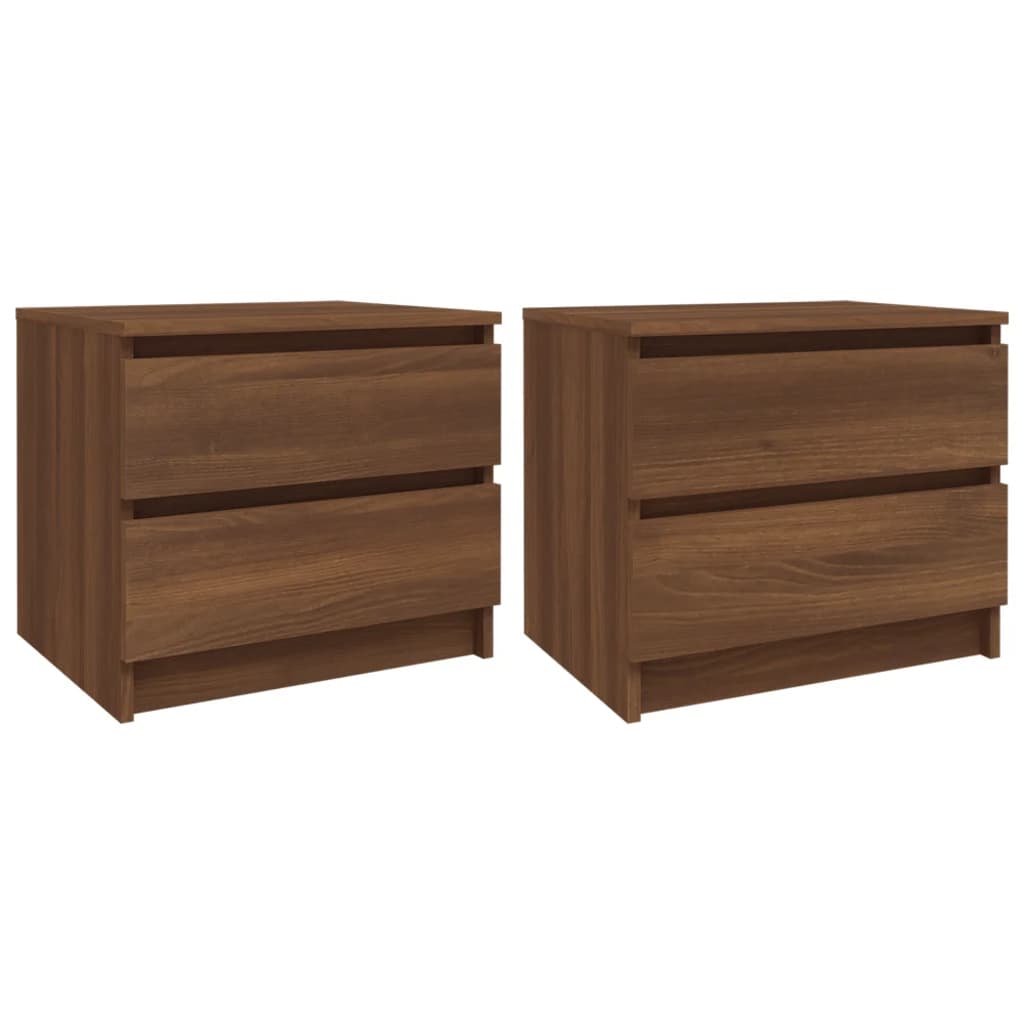 Comodini Rovere Marrone 2 pz 50x39x43,5 cm in Legno Multistrato
