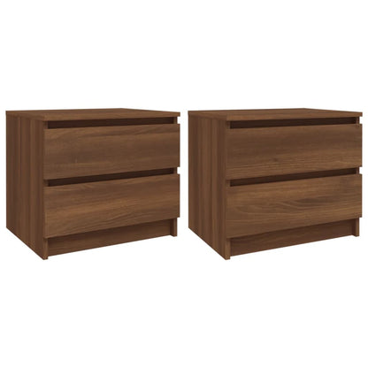 Comodini Rovere Marrone 2 pz 50x39x43,5 cm in Legno Multistrato