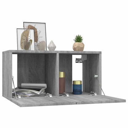 Mobili TV Pensili Grigio Sonoma 2 pz 60x30x30 Legno Multistrato