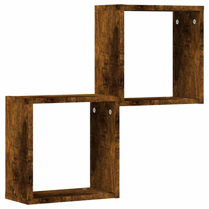 Mensole a Cubo 2 pz Rovere Fumo 30x15x30 cm