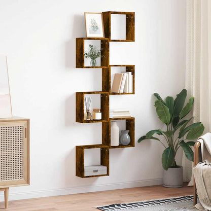 Mensole a Cubo 6 pz Rovere Fumo 30x15x30 cm