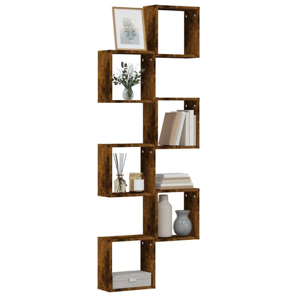 Mensole a Cubo 6 pz Rovere Fumo 30x15x30 cm