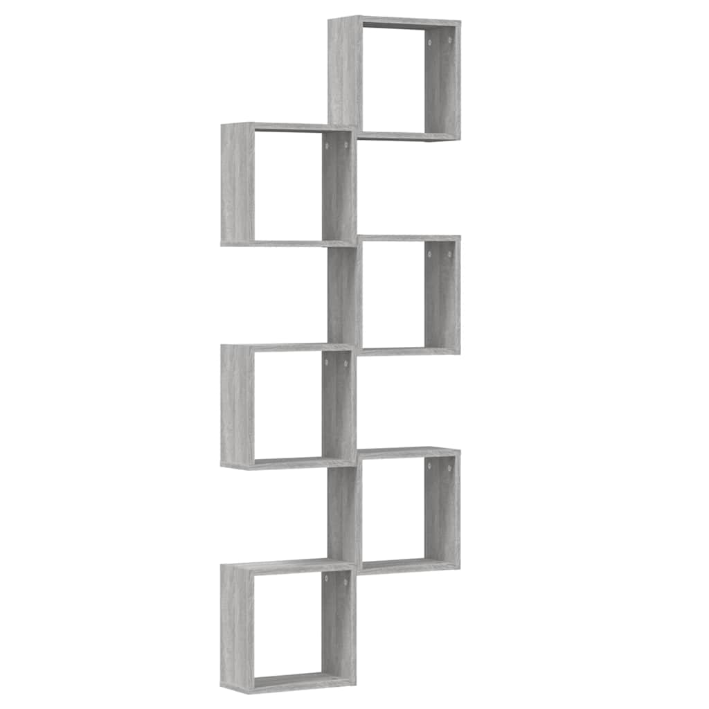 Mensole Parete a Cubo 6 pz Grigio Sonoma 30x15x30 cm