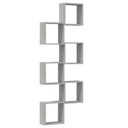 Mensole Parete a Cubo 6 pz Grigio Sonoma 30x15x30 cm