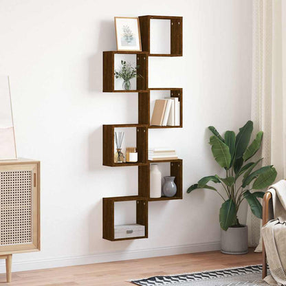 Mensole a Cubo 6 pz Rovere Marrone 30x15x30 cm