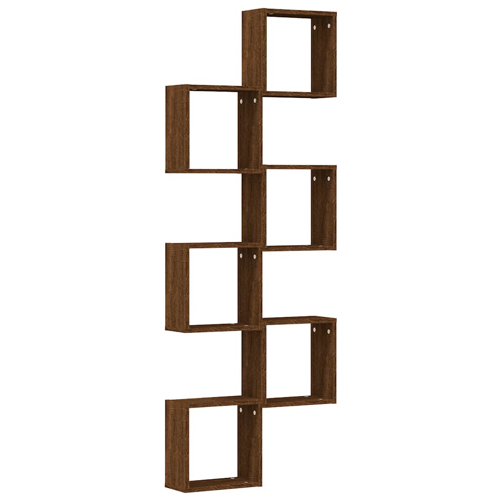 Mensole a Cubo 6 pz Rovere Marrone 30x15x30 cm