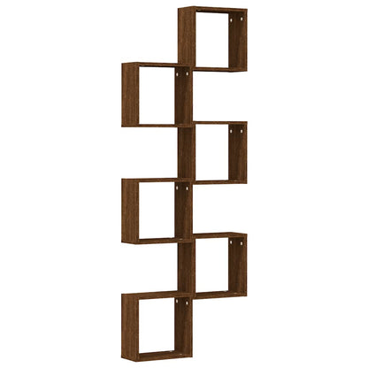 Mensole a Cubo 6 pz Rovere Marrone 30x15x30 cm