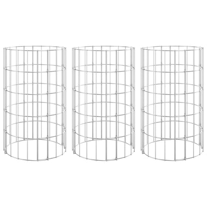 Fioriere Gabbione Circolare 3 pz in Acciaio Zincato ÃƒËœ30x50 cm
