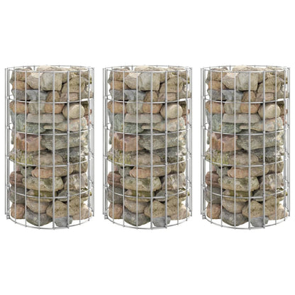 Fioriere Gabbione Circolare 3 pz in Acciaio Zincato ÃƒËœ30x50 cm