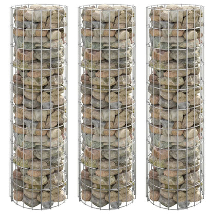 Fioriere Gabbione Circolare 3 pz in Acciaio Zincato Ã˜30x100 cm