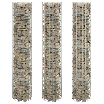 Fioriere Gabbione Circolare 3 pz in Acciaio Zincato Ã˜30x150 cm