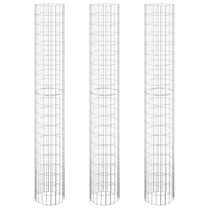 Fioriere Gabbione Circolare 3 pz in Acciaio Zincato Ã˜30x200 cm