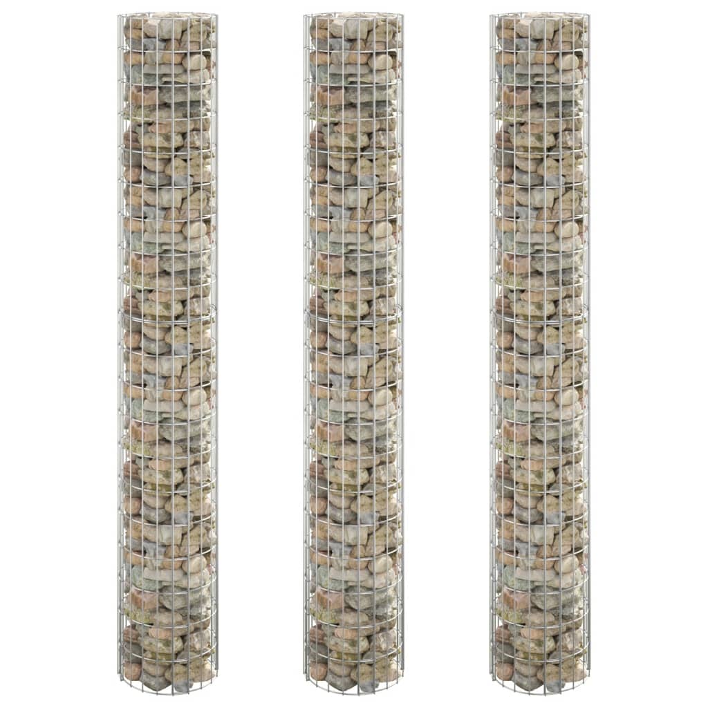 Fioriere Gabbione Circolare 3 pz in Acciaio Zincato Ã˜30x200 cm