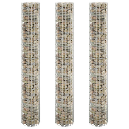 Fioriere Gabbione Circolare 3 pz in Acciaio Zincato Ã˜30x200 cm