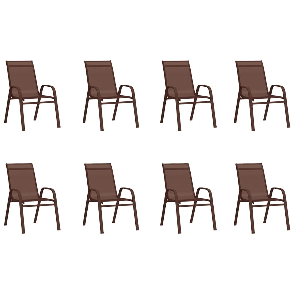 Set da Pranzo per Giardino 9 pz Marrone e Nero