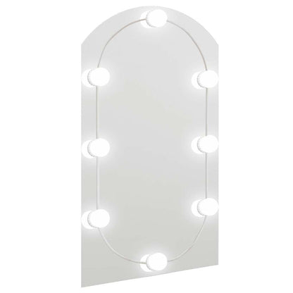 Specchio con Luci LED 70x40 cm Forma ad Arco in Vetro