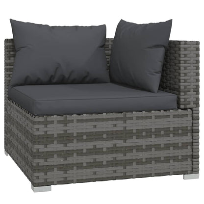 Set Divani da Giardino con Cuscini 8 pz in Polyrattan Grigio