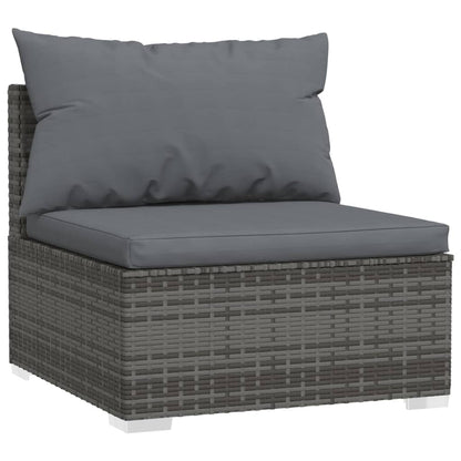Set Divani da Giardino 13 pz con Cuscini in Polyrattan Grigio