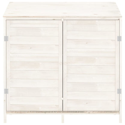 Capanno da Giardino Bianco 102x52x112cm Legno Massello di Abete