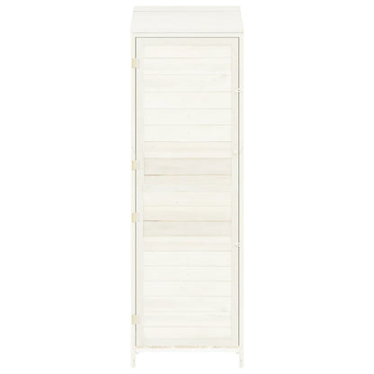 Capanno da Giardino Bianco 55x52x174,5 cm Legno Massello Abete