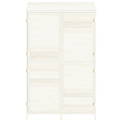 Capanno da Giardino Bianco 102x52x174,5 cm Legno Massello Abete