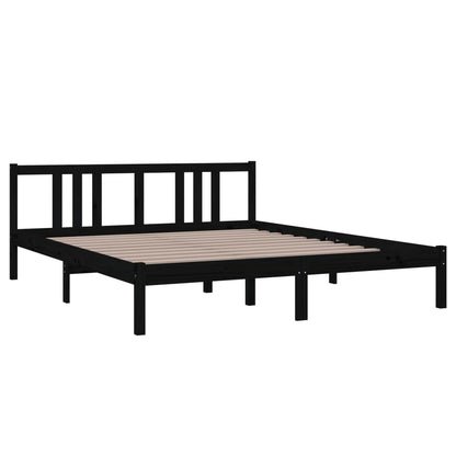 Giroletto Nero in Legno Massello 160x200 cm