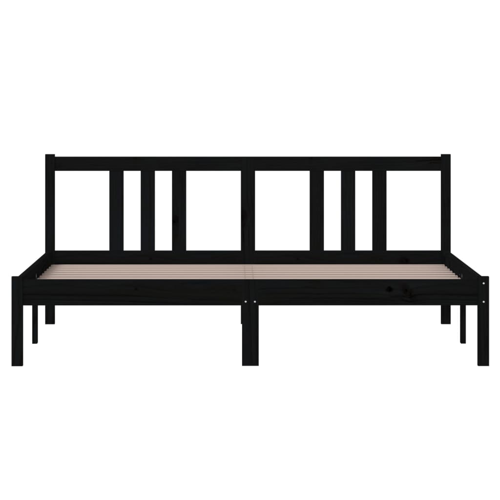 Giroletto Nero in Legno Massello 160x200 cm