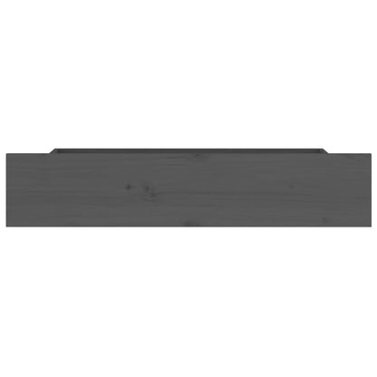 Cassettoni da Letto 4 pz in Legno Massello di Pino Grigio