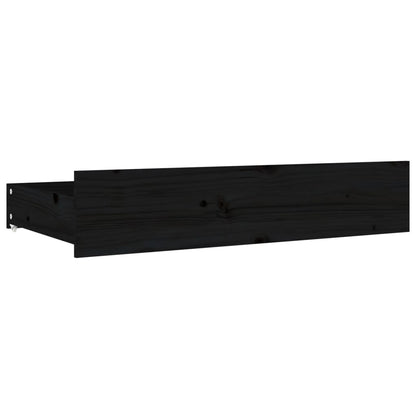 Cassettoni da Letto 4 pz in Legno Massello di Pino Nero
